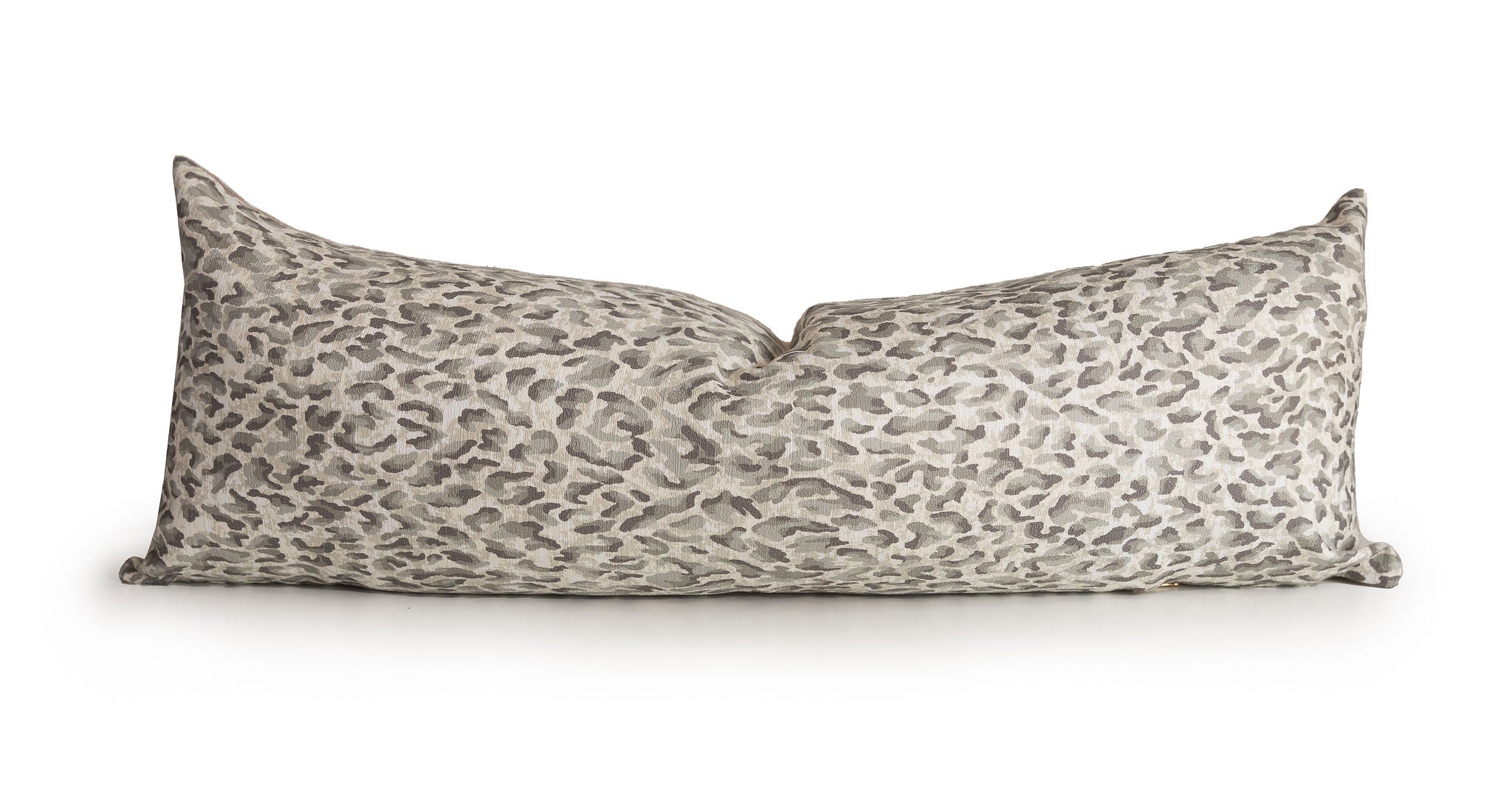 Grey Leopard Print Throw Pillow, Neutral Animal Couch Accent