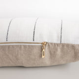 Ivory Stripe Oversized Lumbar Pillow 14" x 44"