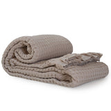 Waffle Blanket with Eyelet Trim Detail