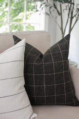 Ivory Stripe Decorative Accent Pillow 20" X 20"