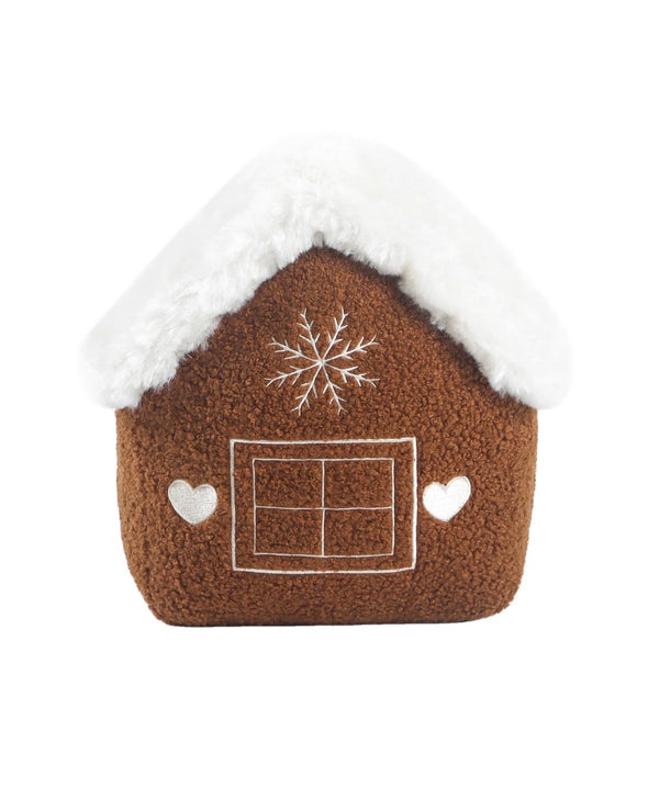 Gingerbread House Embroidered Accent Pillow