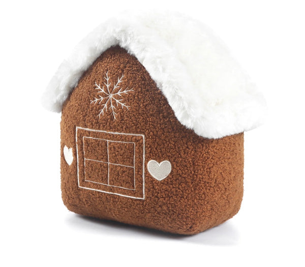 Gingerbread House Embroidered Accent Pillow