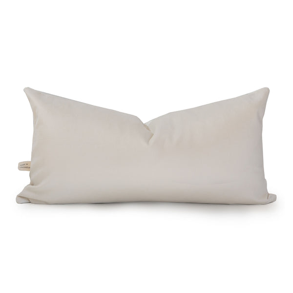 Ivory Velvet Decorative Accent Pillow 12" x 22"