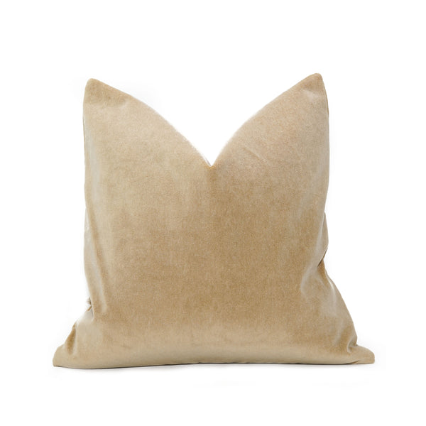 Camel Velvet Decorative Accent Pillow 16" X 16"