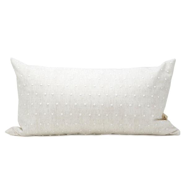 Embroidered Polka Dot Decorative Accent Pillow 12" x  22"
