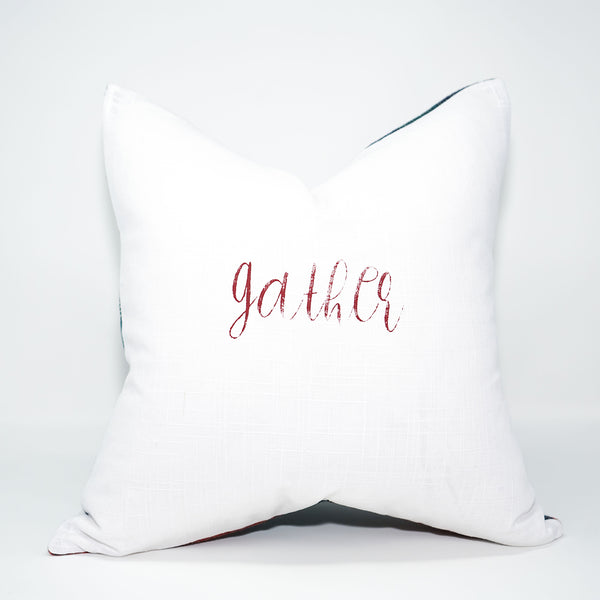 Gather Hand Painted Holiday Collection Pillow 16" x 16"