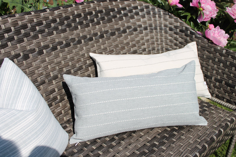 Outdoor Lumbar Pillow in Blue 12"x22"
