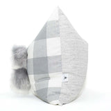 Checkered Grey Signature pom pillows™ 20" x 20"