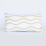 Gold Embroidery Decorative Lumbar Pillow 12" x 22"