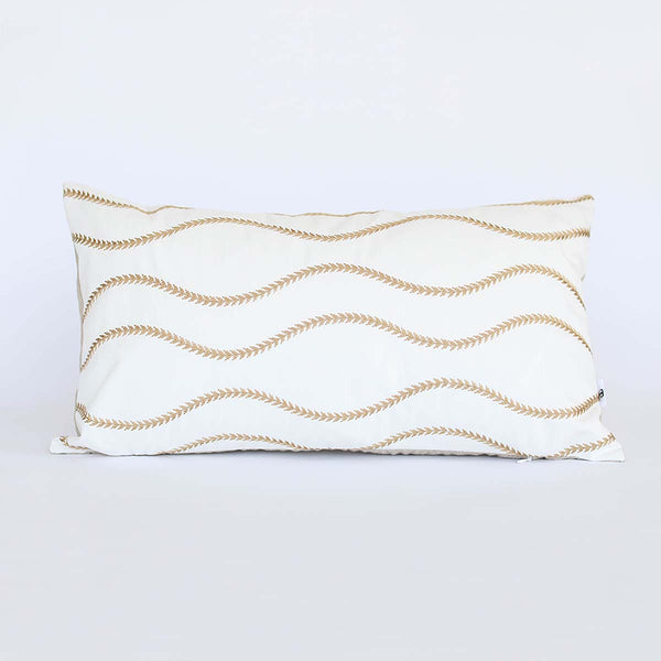 White and clearance gold lumbar pillow