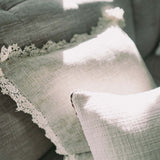 Linen & Lace Decorative Accent Pillow 20" x 20"