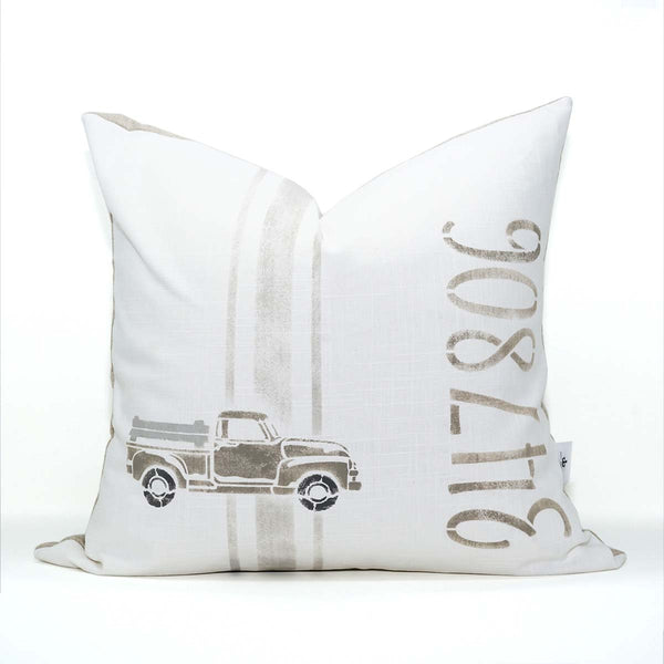 Vintage Truck Hand Painted Accent Pillow 20" x 20"