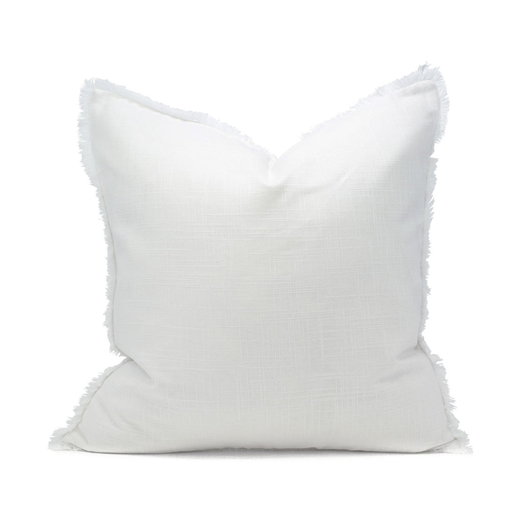 Accent Pillow - Ivory Linen + Cotton Fringe Edge 22X22