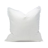 White Linen Fringe Decorative Accent Pillow 20" x 20"